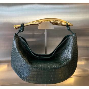 Bottega Veneta Sardine bag in Alligator Leather Dark green 2024 754657 (WT-240221098)