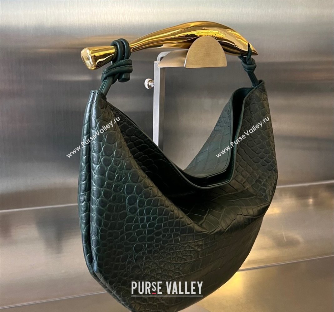 Bottega Veneta Sardine bag in Alligator Leather Dark green 2024 754657 (WT-240221098)