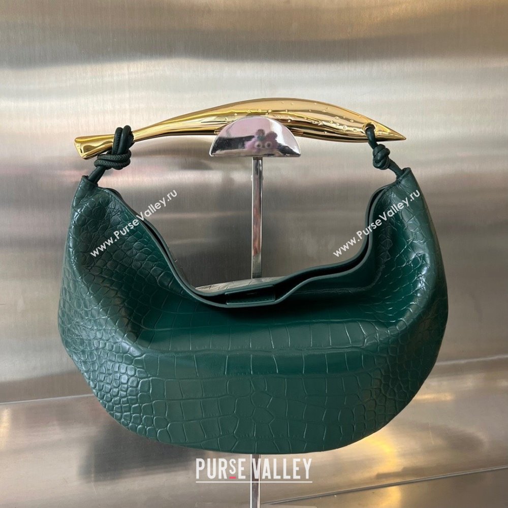 Bottega Veneta Sardine bag in Alligator Leather Emerald green 2024 754657 (WT-240221111)