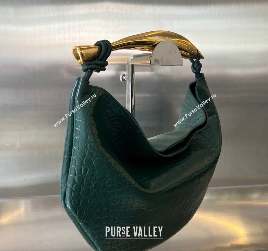 Bottega Veneta Sardine bag in Alligator Leather Emerald green 2024 754657 (WT-240221111)