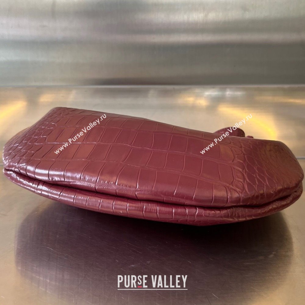Bottega Veneta Sardine bag in Alligator Leather Burgundy 2024 754657 (WT-240221112)