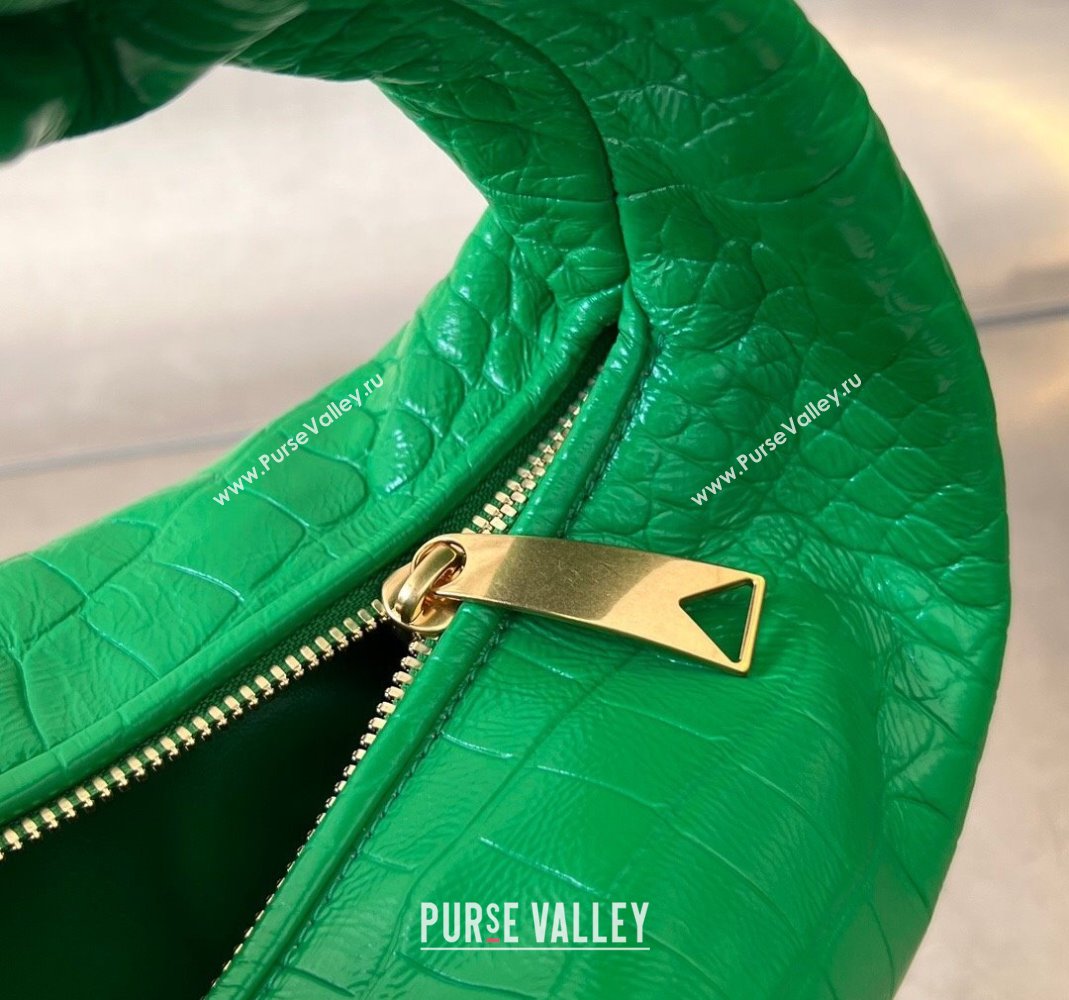 Bottega Veneta Mini Jodie Hobo in Alligator Leather Parrot Green 2024 717709 (WT-240221108)