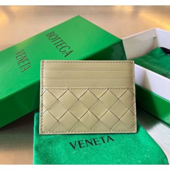 Bottega Veneta Intrecciato Leather Credit Card Case Travertine Green 2024 731956 (WT-240314056)