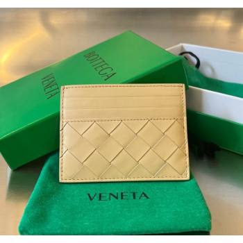 Bottega Veneta Intrecciato Leather Credit Card Case Oat Beige 2024 731956 (WT-240314057)