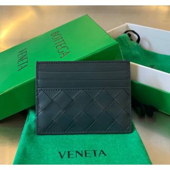 Bottega Veneta Intrecciato Leather Credit Card Case Dark Blue 2024 731956 (WT-240314058)