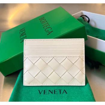 Bottega Veneta Intrecciato Leather Credit Card Case White 2024 731956 (WT-240314060)