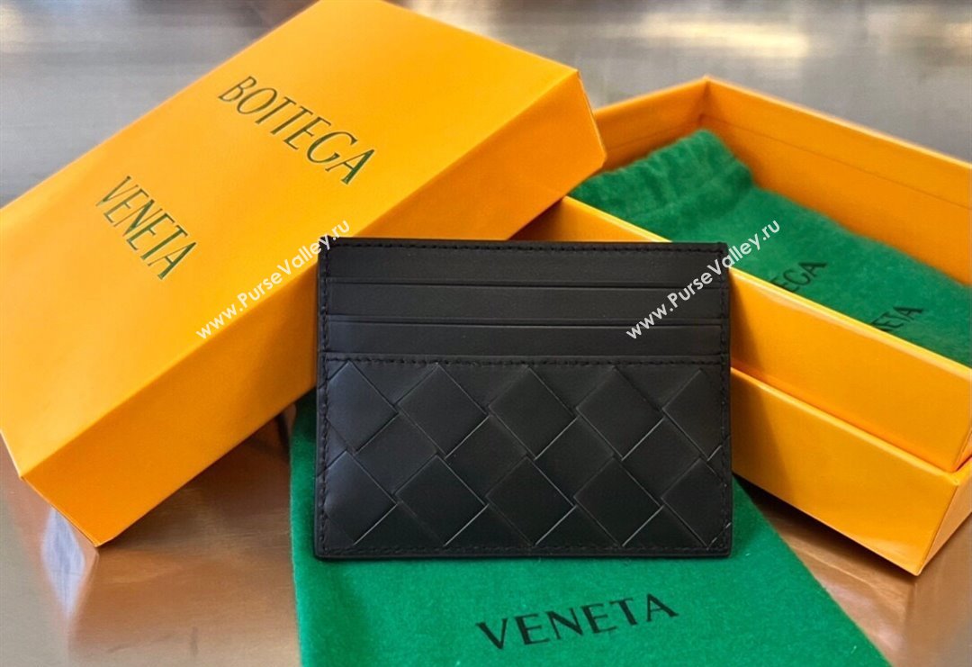 Bottega Veneta Intrecciato Leather Credit Card Case Dark Chocolate 2024 731956 (WT-240314061)
