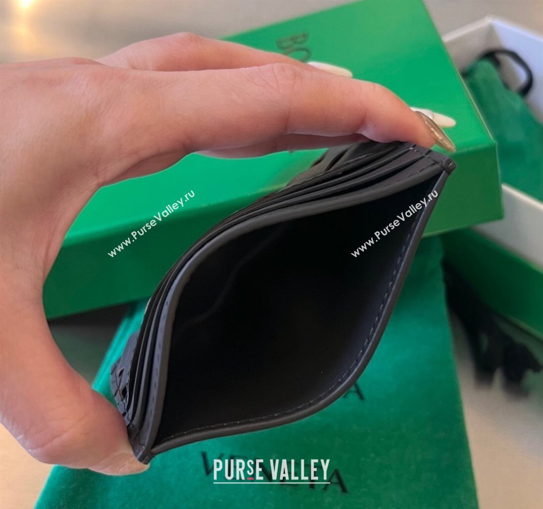 Bottega Veneta Intrecciato Leather Credit Card Case Dark Chocolate 2024 731956 (WT-240314061)