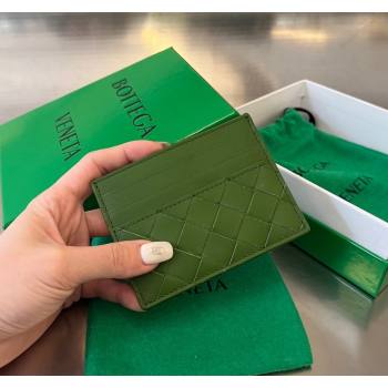 Bottega Veneta Intrecciato Leather Credit Card Case Avocado Green 2024 731956 (WT-240314062)