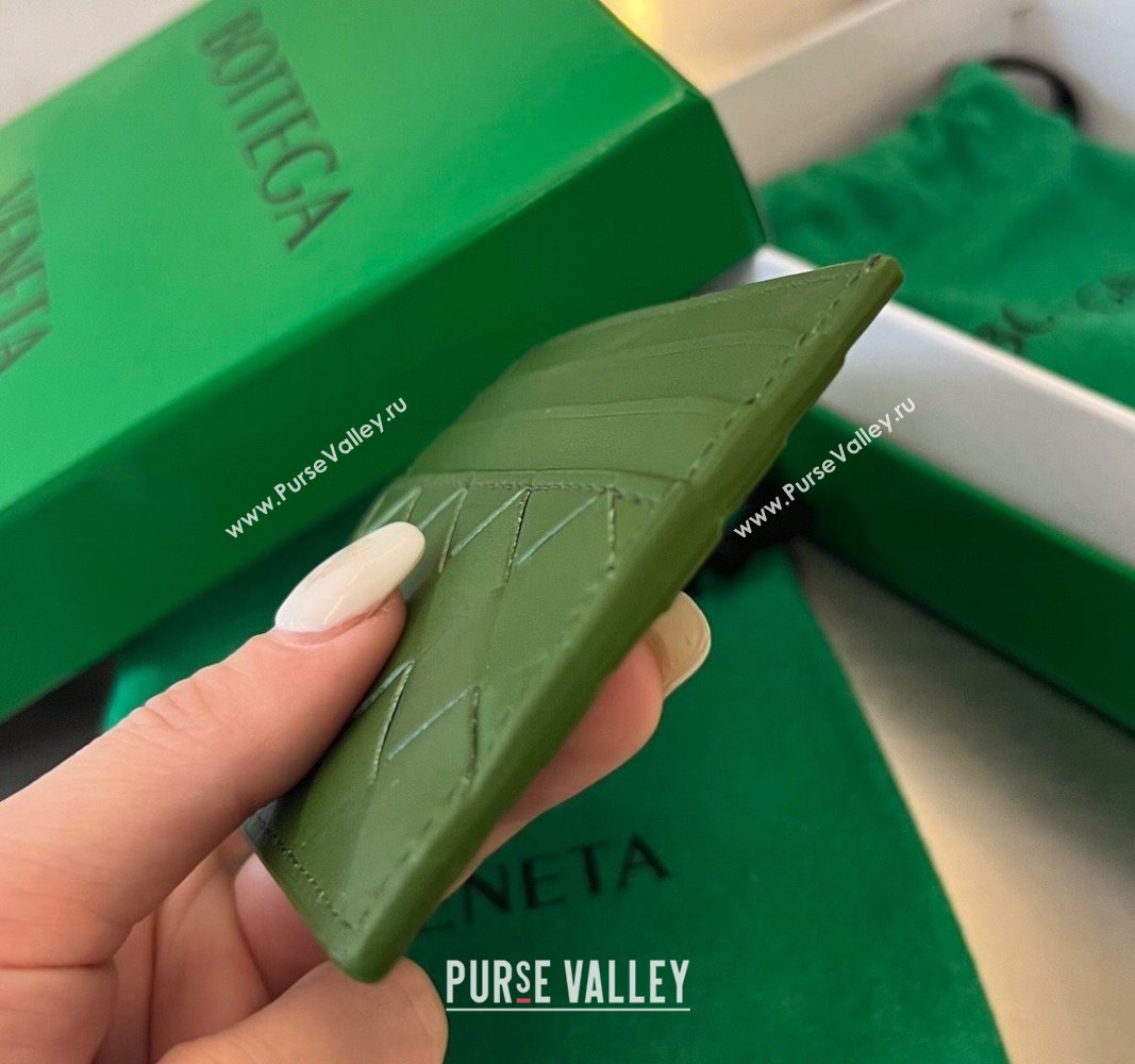 Bottega Veneta Intrecciato Leather Credit Card Case Avocado Green 2024 731956 (WT-240314062)