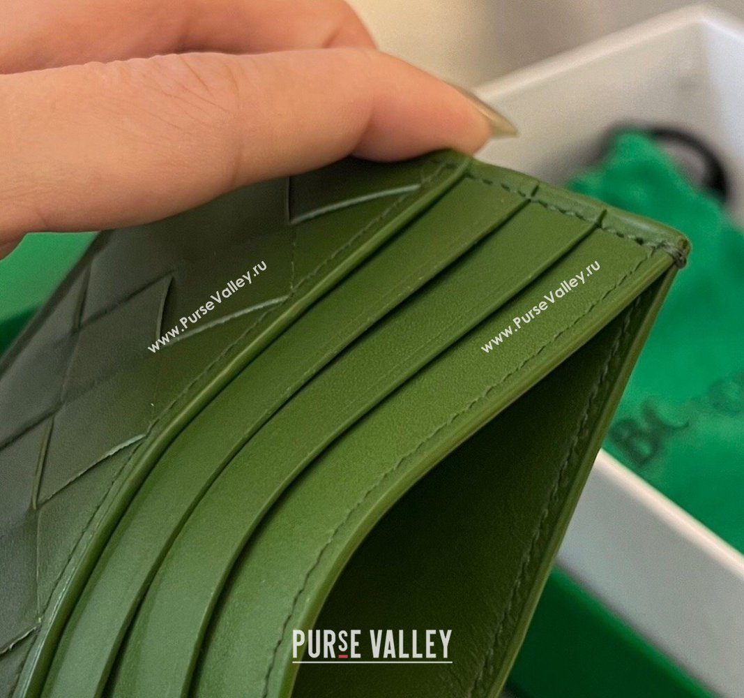 Bottega Veneta Intrecciato Leather Credit Card Case Avocado Green 2024 731956 (WT-240314062)