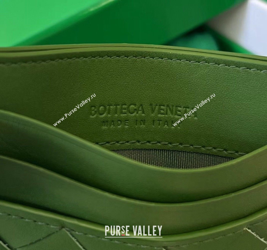 Bottega Veneta Intrecciato Leather Credit Card Case Avocado Green 2024 731956 (WT-240314062)