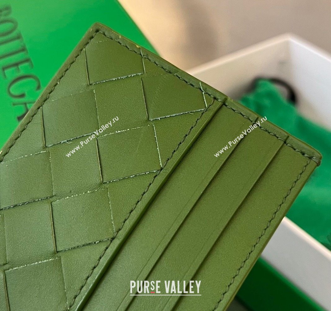 Bottega Veneta Intrecciato Leather Credit Card Case Avocado Green 2024 731956 (WT-240314062)