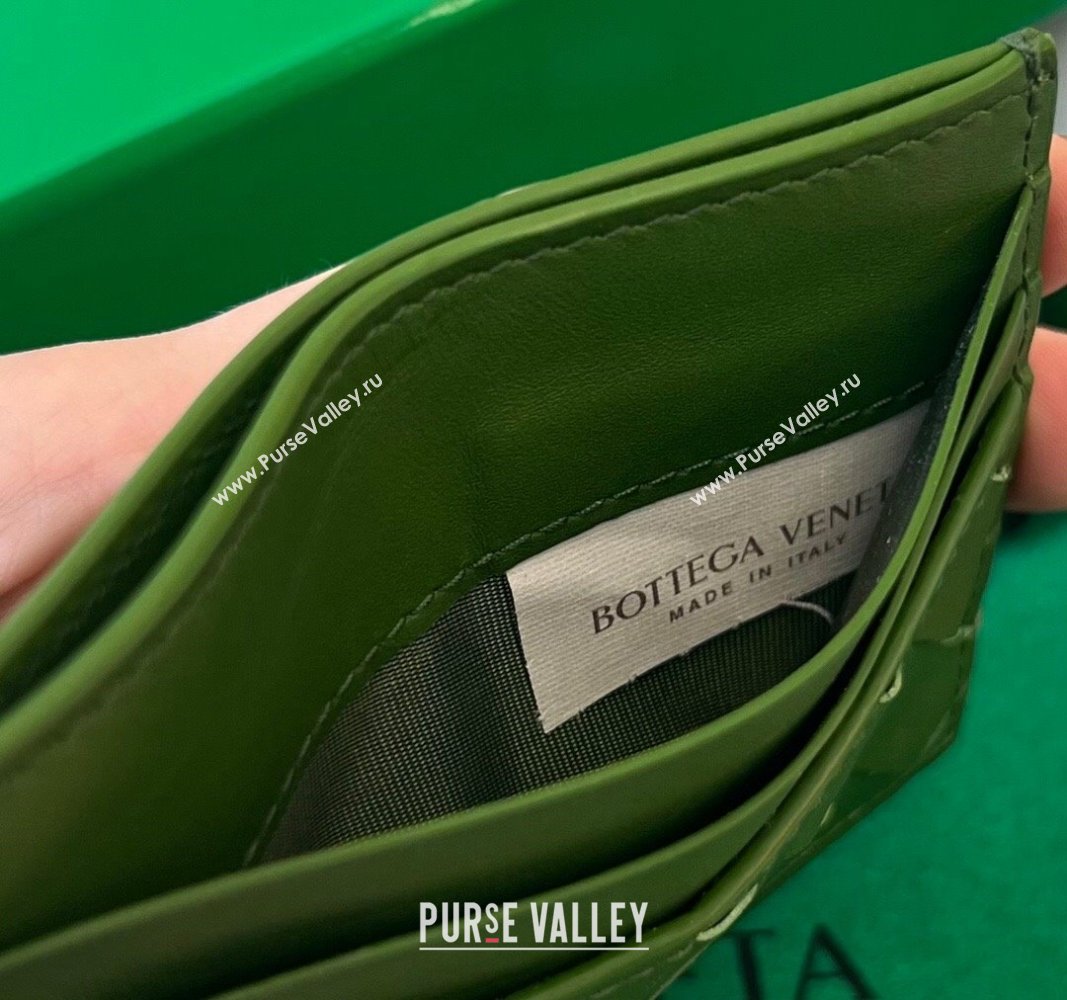 Bottega Veneta Intrecciato Leather Credit Card Case Avocado Green 2024 731956 (WT-240314062)
