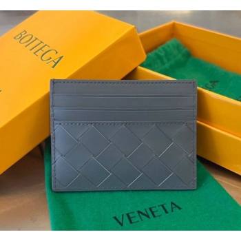 Bottega Veneta Intrecciato Leather Credit Card Case Grey 2 2024 731956 (WT-240314064)