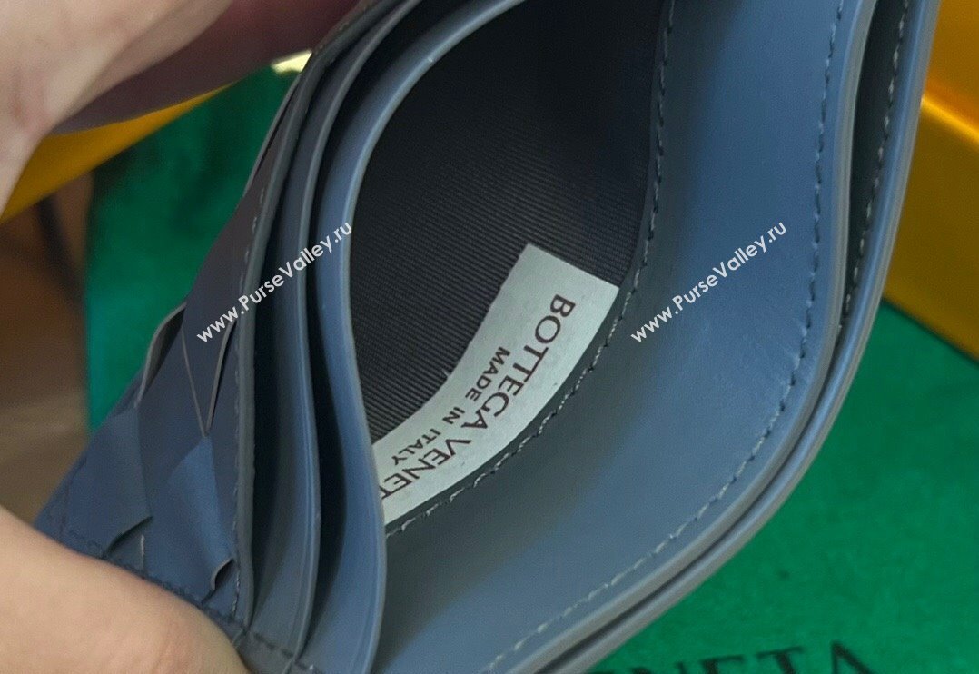 Bottega Veneta Intrecciato Leather Credit Card Case Grey 2 2024 731956 (WT-240314064)