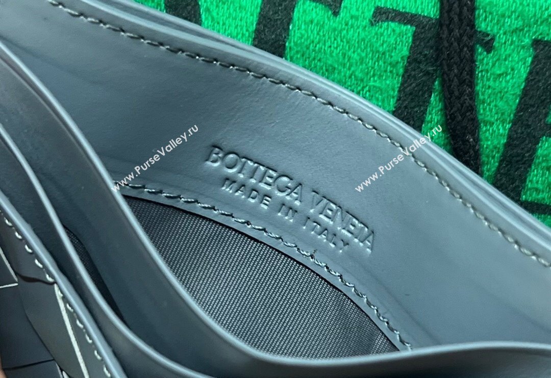 Bottega Veneta Intrecciato Leather Credit Card Case Grey 2 2024 731956 (WT-240314064)