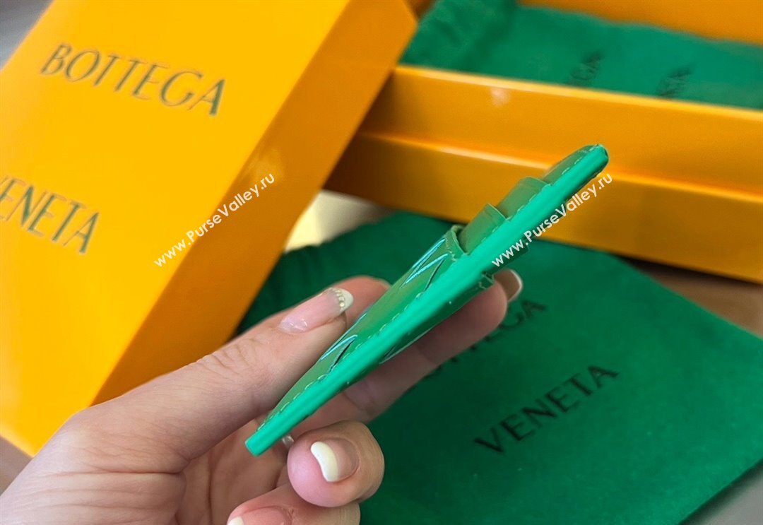 Bottega Veneta Intrecciato Leather Credit Card Case Parrot Green 2024 731956 (WT-240314066)