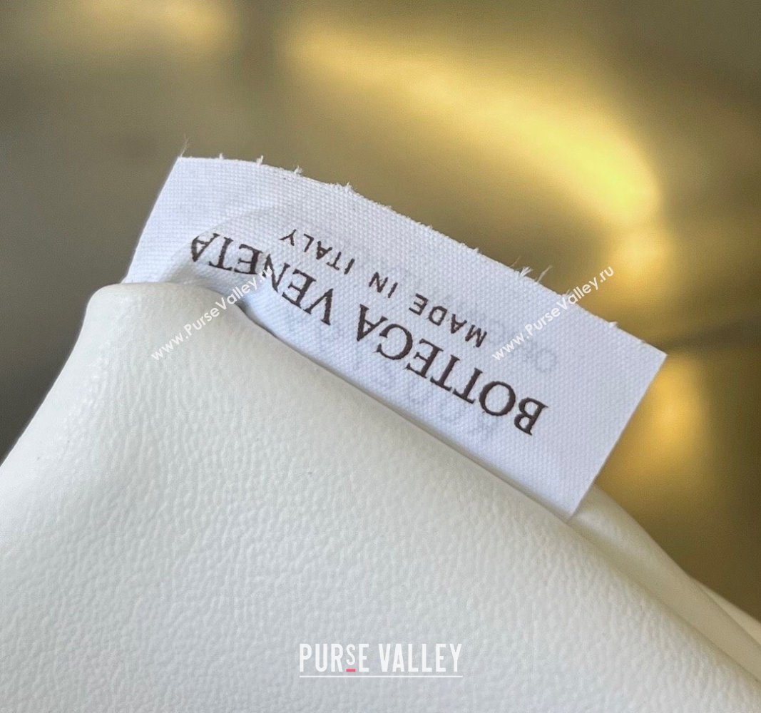 Bottega Veneta Mini Hop Hobo Bag in Intrecciato Leather White 2023 777586 (WT-240314051)