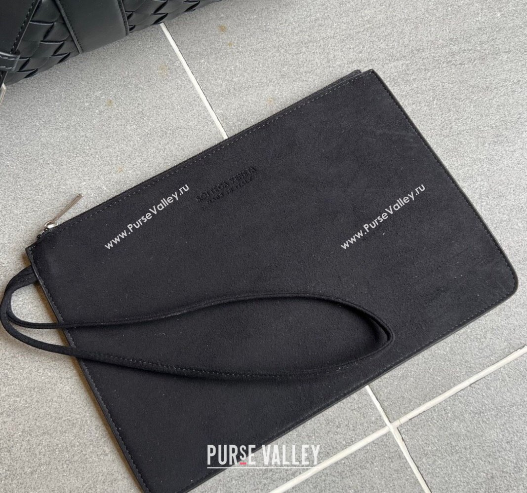 Bottega Veneta Intrecciato Leather Medium Intrecciato Duffle Bag Black 2024 650066 (WT-240314067)