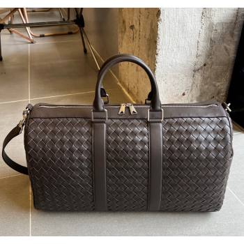 Bottega Veneta Intrecciato Leather Medium Intrecciato Duffle Bag Fondant Brown 2024 650066 (WT-240314068)