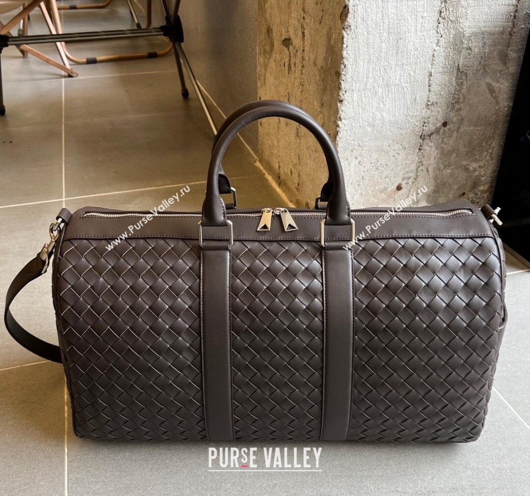 Bottega Veneta Intrecciato Leather Medium Intrecciato Duffle Bag Fondant Brown 2024 650066 (WT-240314068)