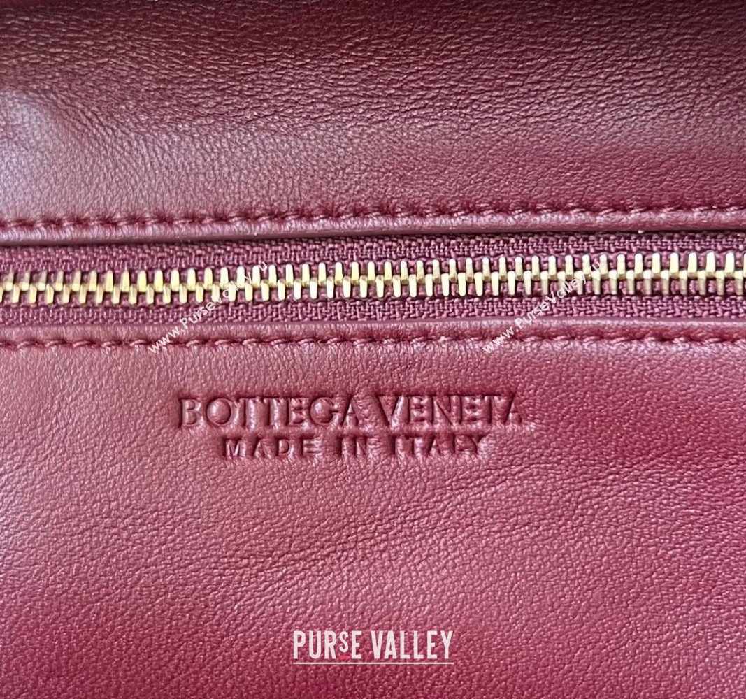 Bottega Veneta Small Getaway Top Handle Bag in Intrecciato Leather Burgundy 2023 776736 (WT-240314048)
