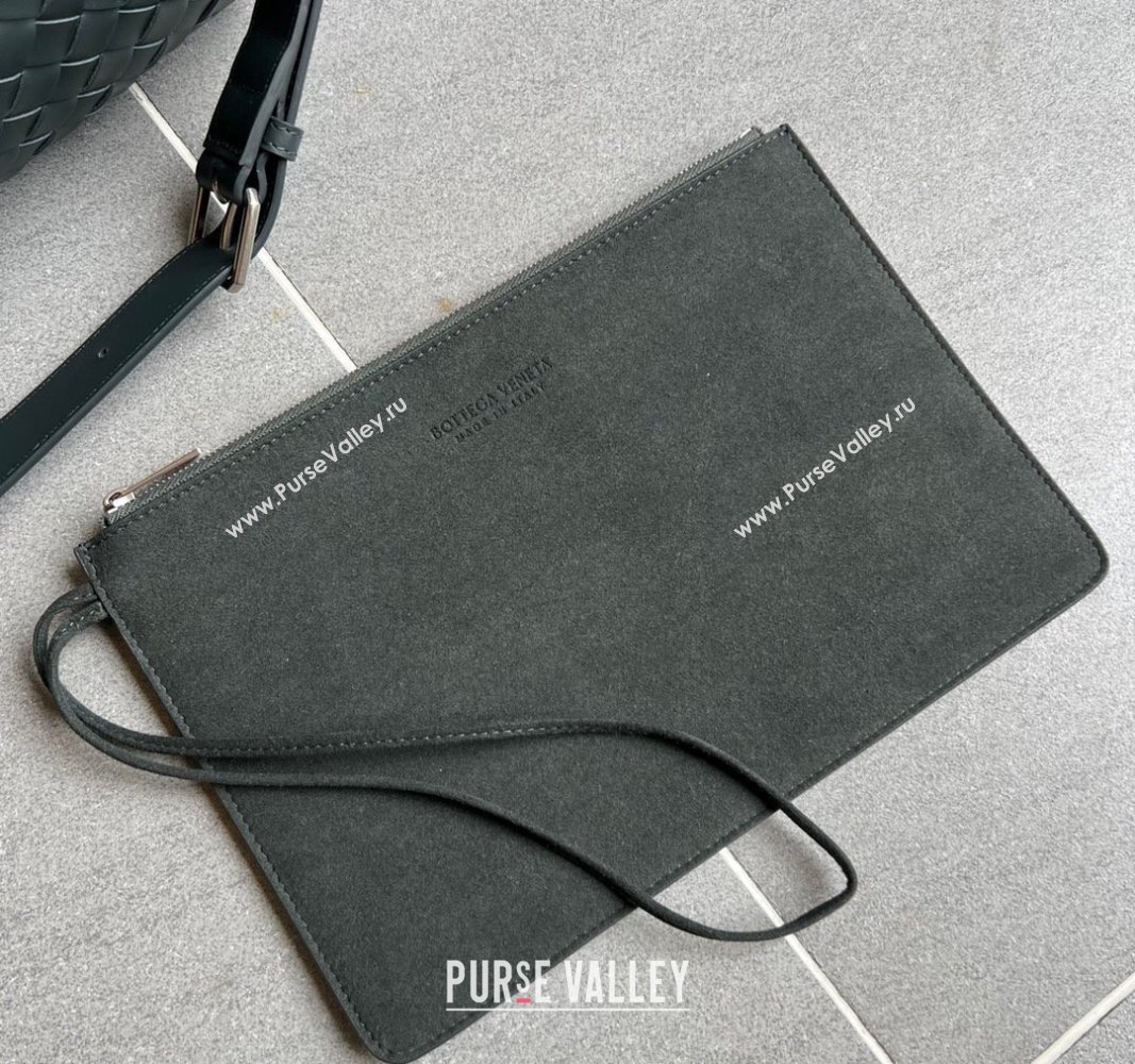 Bottega Veneta Intrecciato Leather Medium Intrecciato Duffle Bag Dark Green 2024 650066 (WT-240314069)