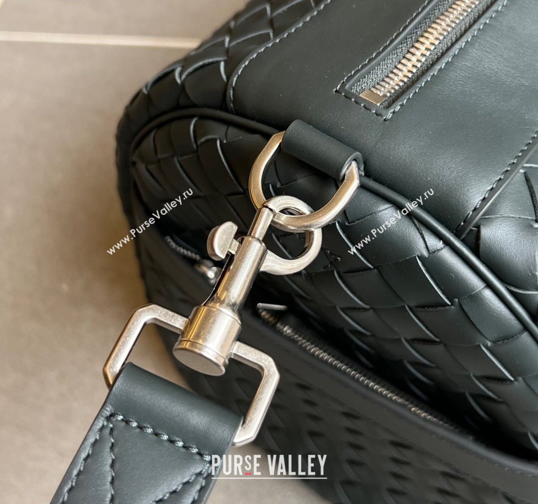Bottega Veneta Intrecciato Leather Medium Intrecciato Duffle Bag Dark Green 2024 650066 (WT-240314069)