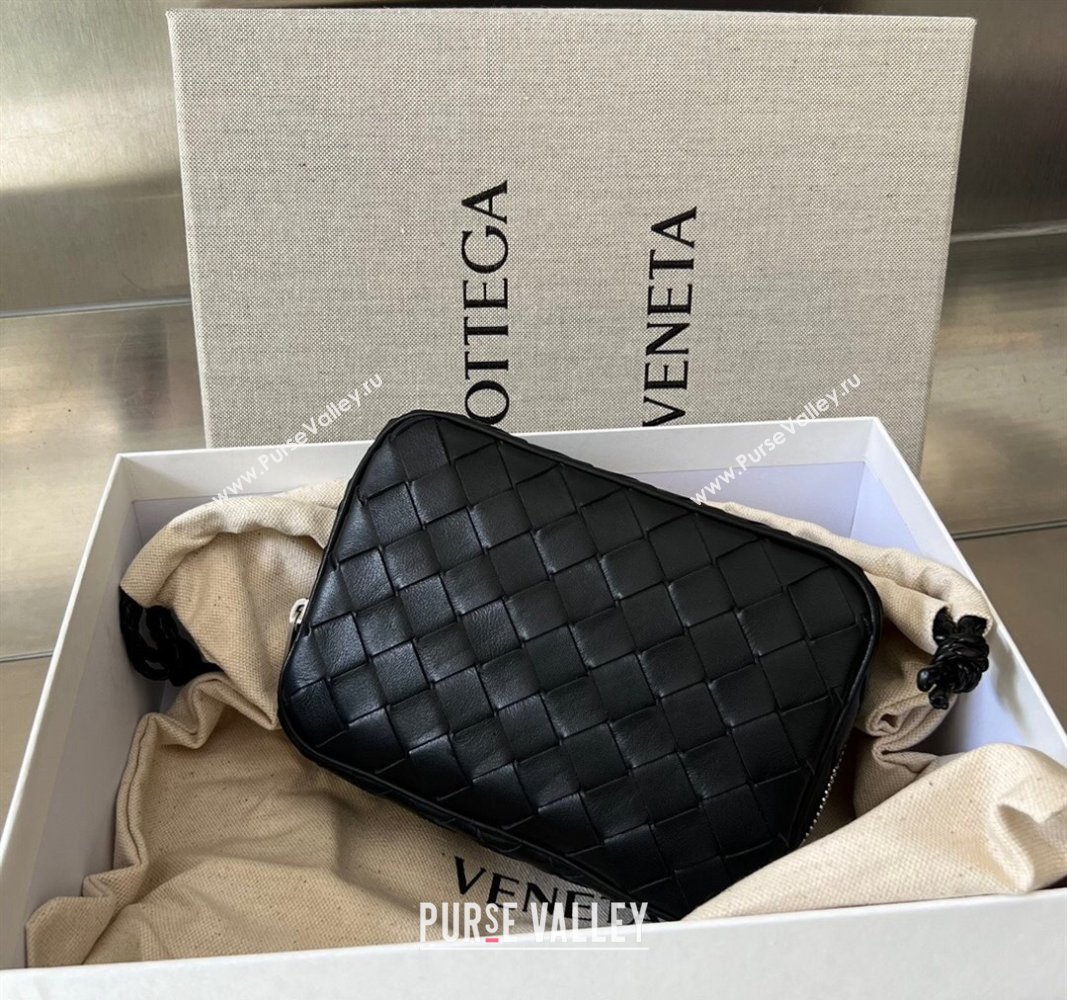 Bottega Veneta Intrecciato Leather Small Organizer Clutch Black 2024 765800 (WT-240314073)