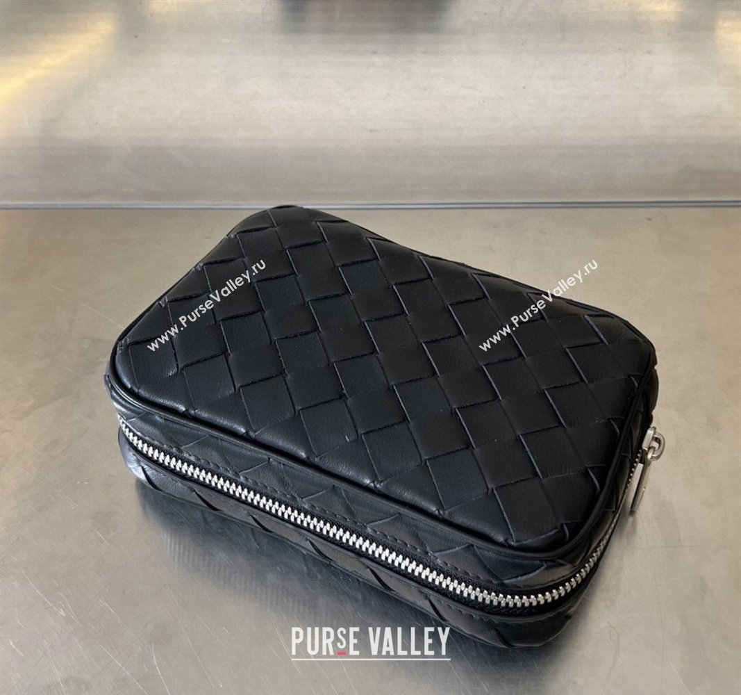 Bottega Veneta Intrecciato Leather Small Organizer Clutch Black 2024 765800 (WT-240314073)