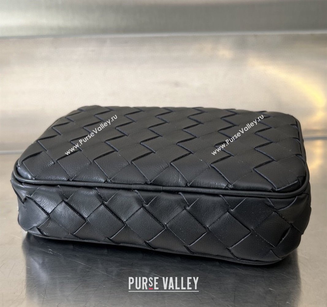 Bottega Veneta Intrecciato Leather Small Organizer Clutch Black 2024 765800 (WT-240314073)