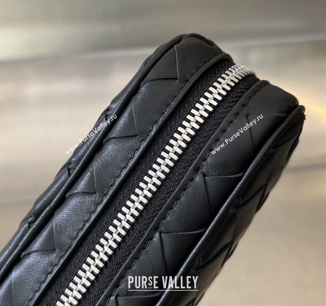 Bottega Veneta Intrecciato Leather Small Organizer Clutch Black 2024 765800 (WT-240314073)