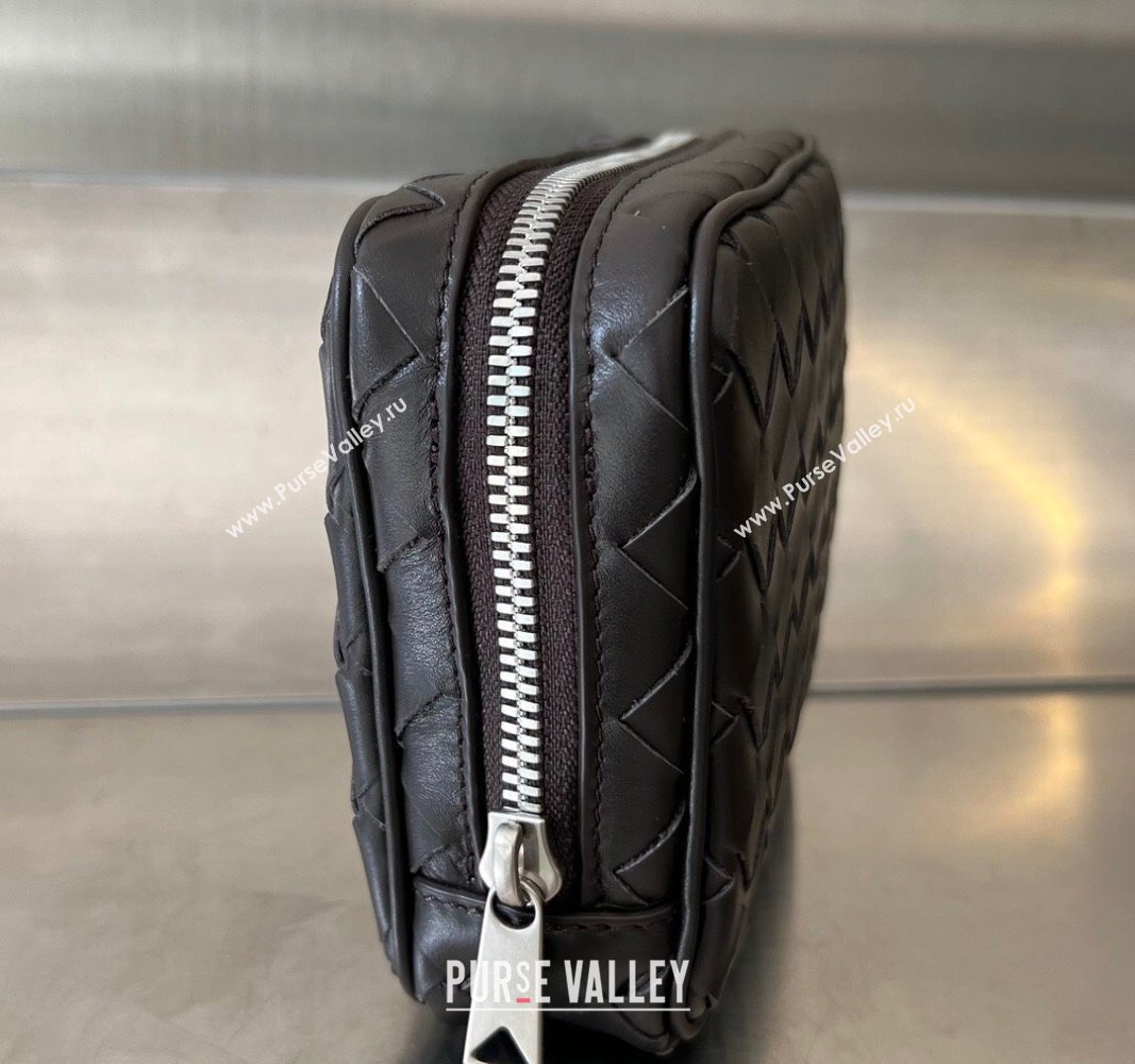 Bottega Veneta Intrecciato Leather Small Organizer Clutch Fondant Brown 2024 765800 (WT-240314074)