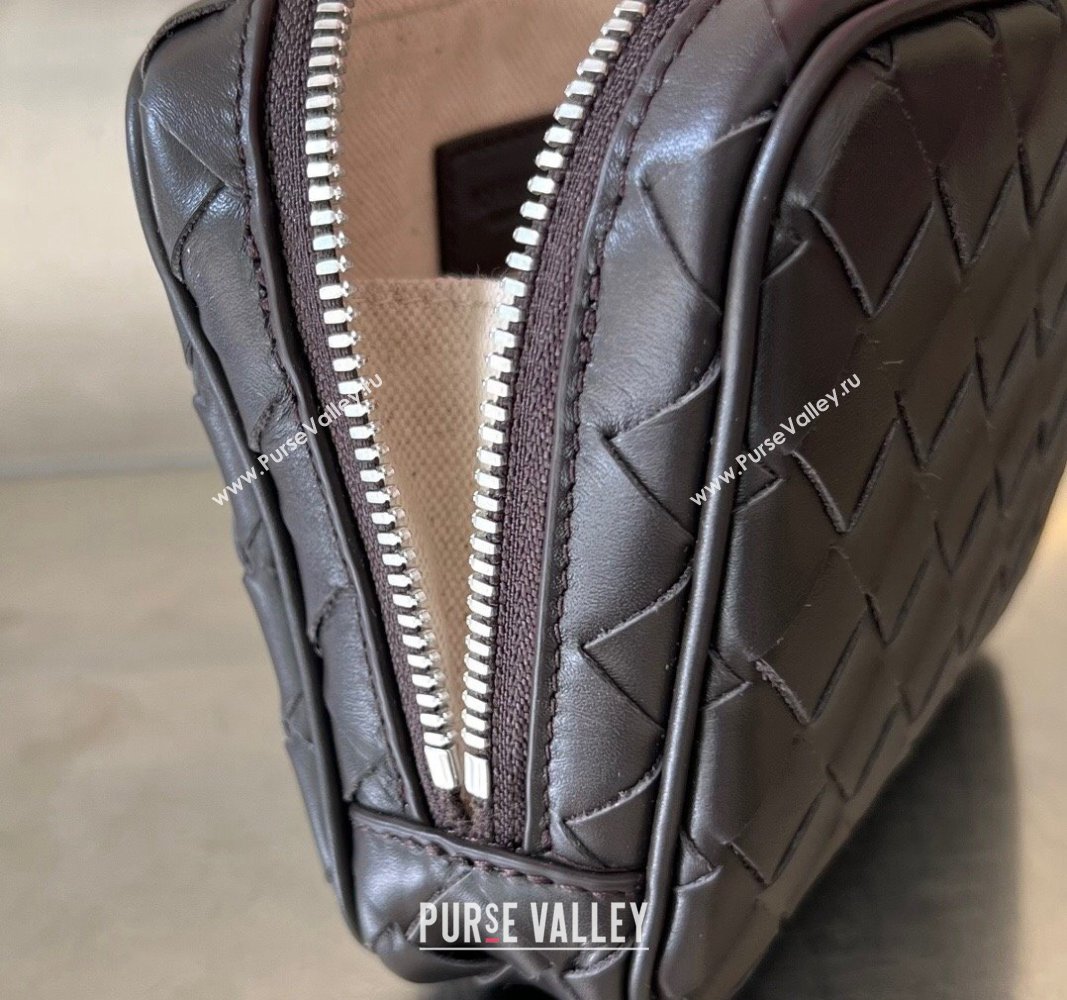 Bottega Veneta Intrecciato Leather Small Organizer Clutch Fondant Brown 2024 765800 (WT-240314074)