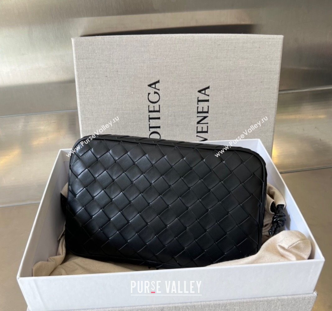Bottega Veneta Intrecciato Leather Medium Organizer Clutch Black 2024 765809 (WT-240314075)