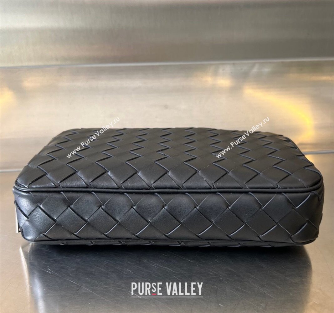 Bottega Veneta Intrecciato Leather Medium Organizer Clutch Black 2024 765809 (WT-240314075)