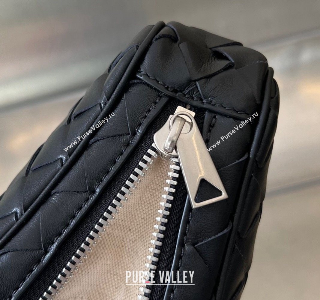 Bottega Veneta Intrecciato Leather Medium Organizer Clutch Black 2024 765809 (WT-240314075)