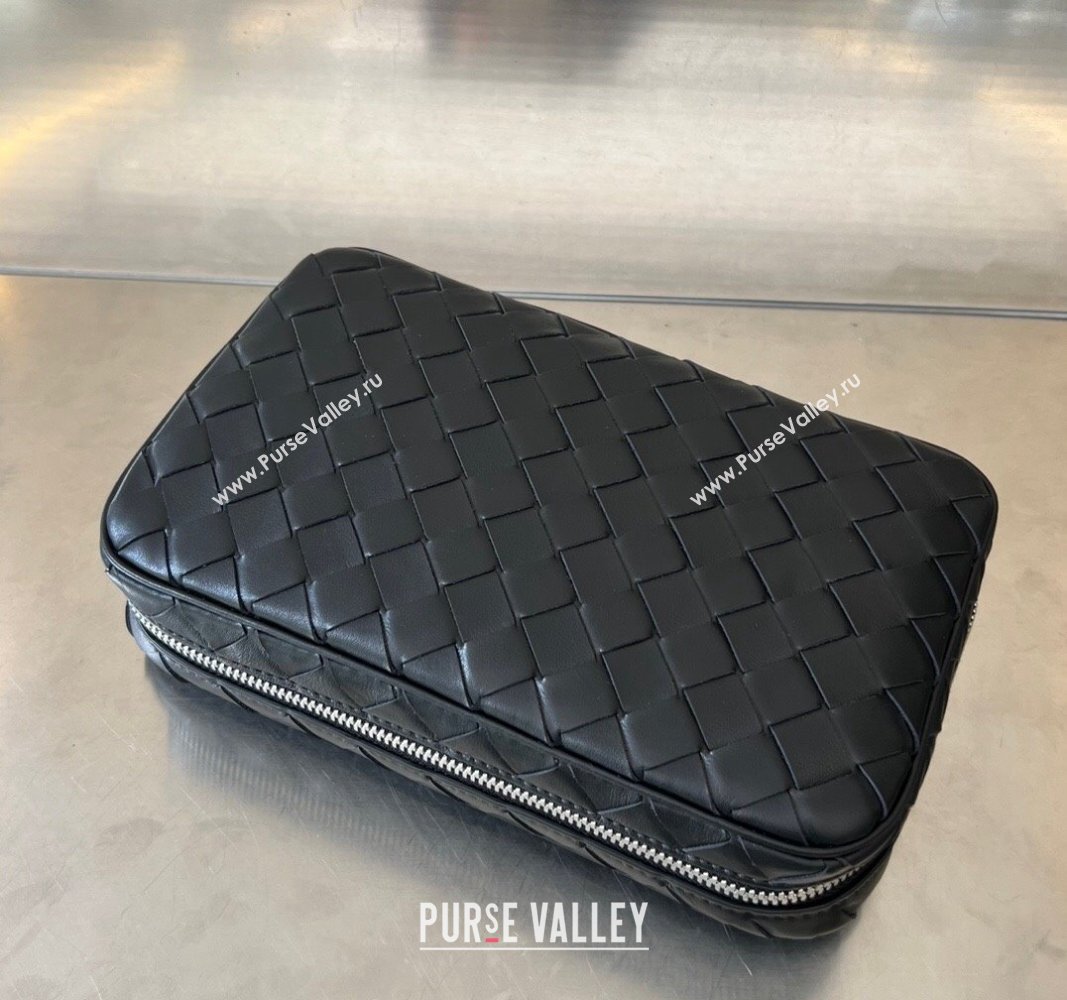 Bottega Veneta Intrecciato Leather Medium Organizer Clutch Black 2024 765809 (WT-240314075)