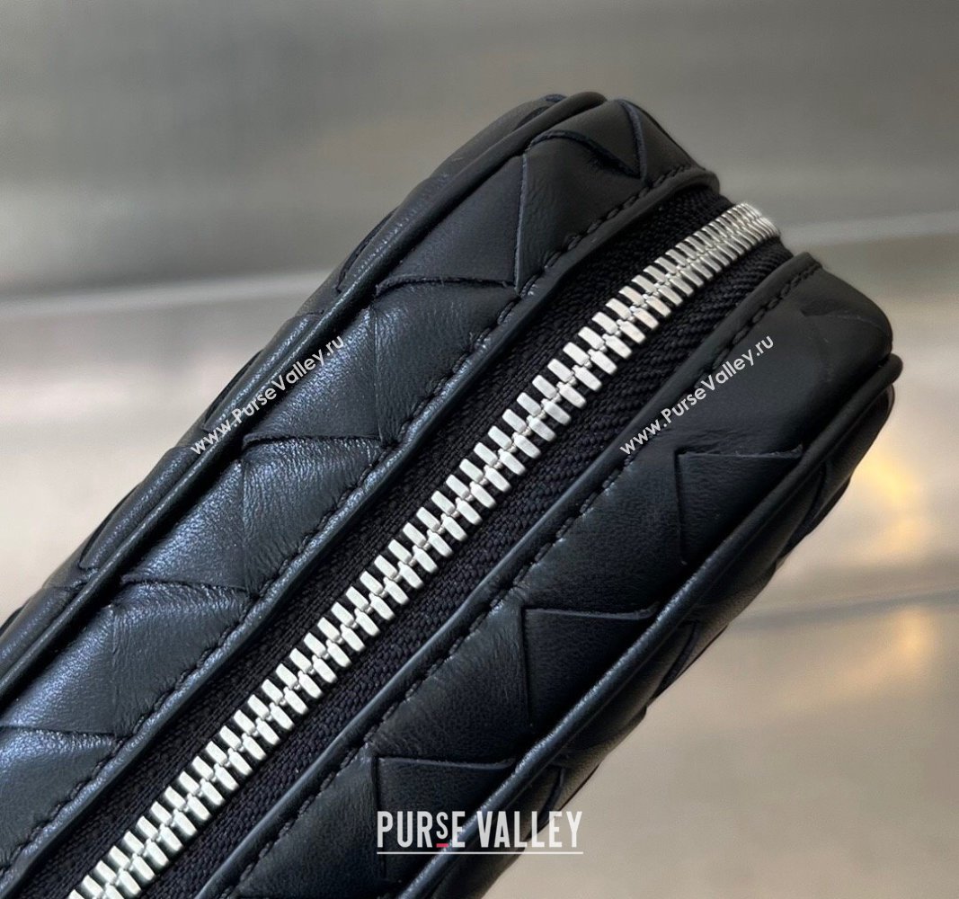 Bottega Veneta Intrecciato Leather Medium Organizer Clutch Black 2024 765809 (WT-240314075)