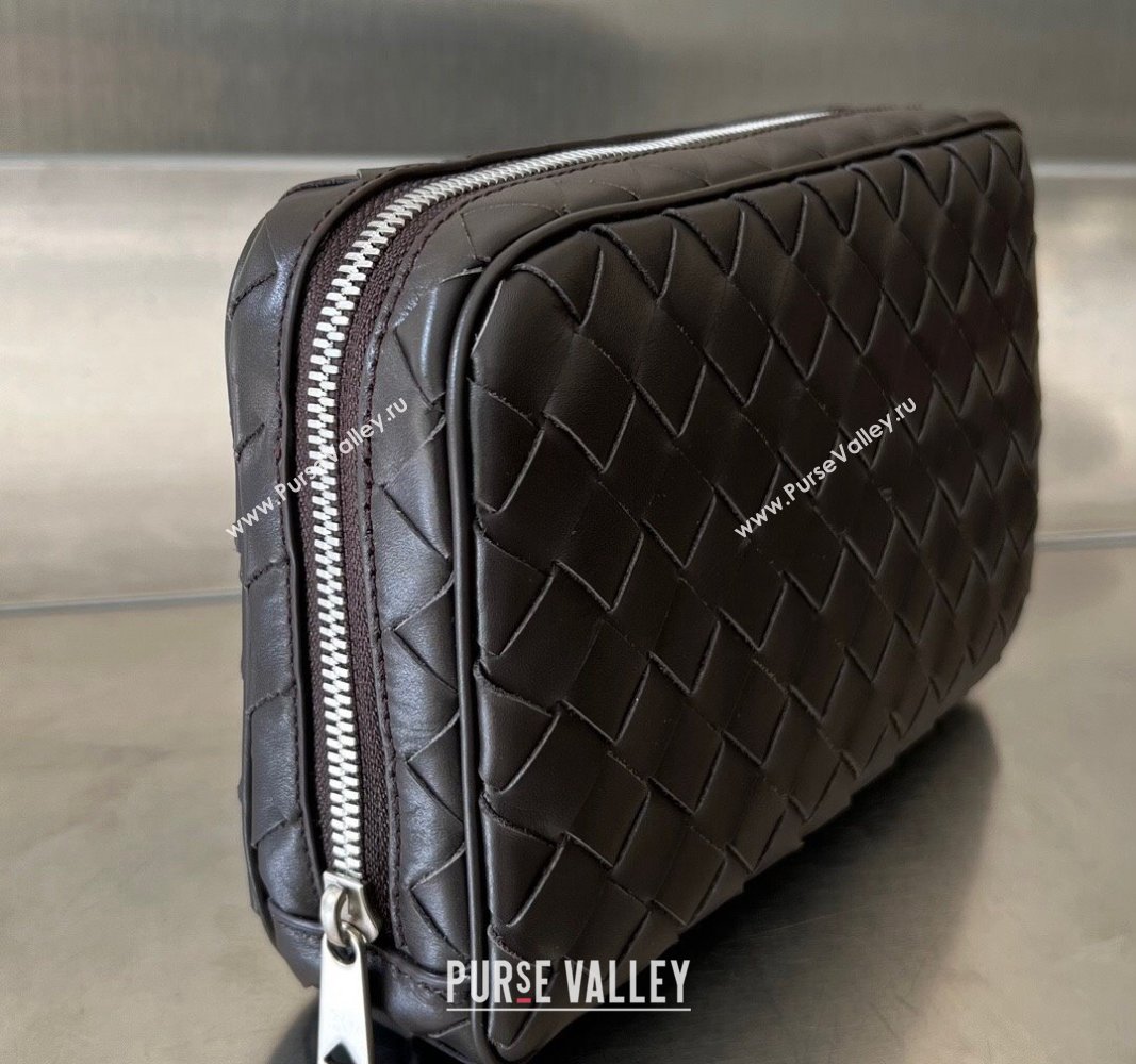 Bottega Veneta Intrecciato Leather Medium Organizer Clutch Fondant Brown 2024 765809 (WT-240314076)