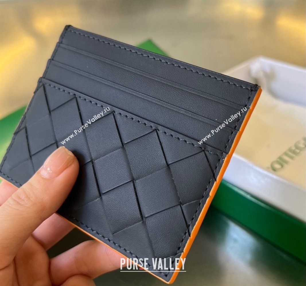 Bottega Veneta Intrecciato Leather Credit Card Case Midnight Blue 2024 731956 (WT-240314050)