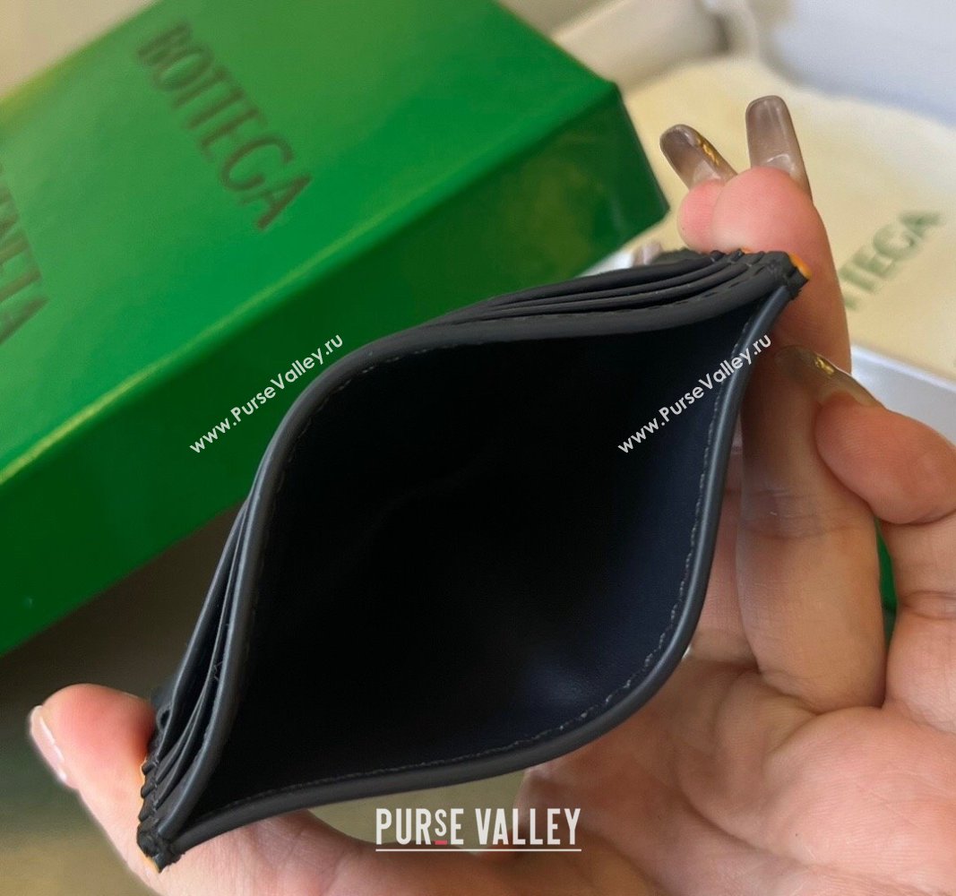 Bottega Veneta Intrecciato Leather Credit Card Case Midnight Blue 2024 731956 (WT-240314050)