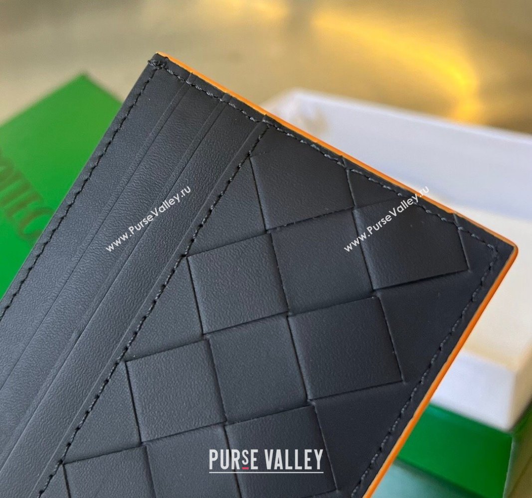 Bottega Veneta Intrecciato Leather Credit Card Case Midnight Blue 2024 731956 (WT-240314050)