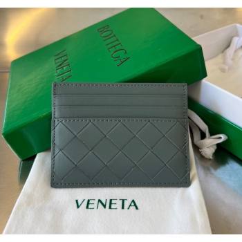 Bottega Veneta Intrecciato Leather Credit Card Case Slate Grey 2024 731956 (WT-240314052)