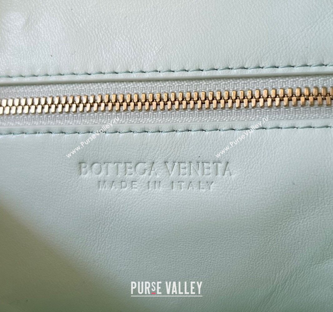 Bottega Veneta Small Getaway Top Handle Bag in Intrecciato Leather Glacier Blue 2023 776736 (WT-240314046)
