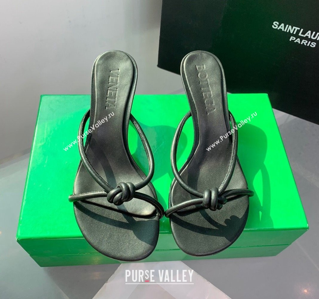 Bottega Veneta Blink Heel Slide Sandals 4.5cm in Lambskin Black 2024 (KER-240322001)