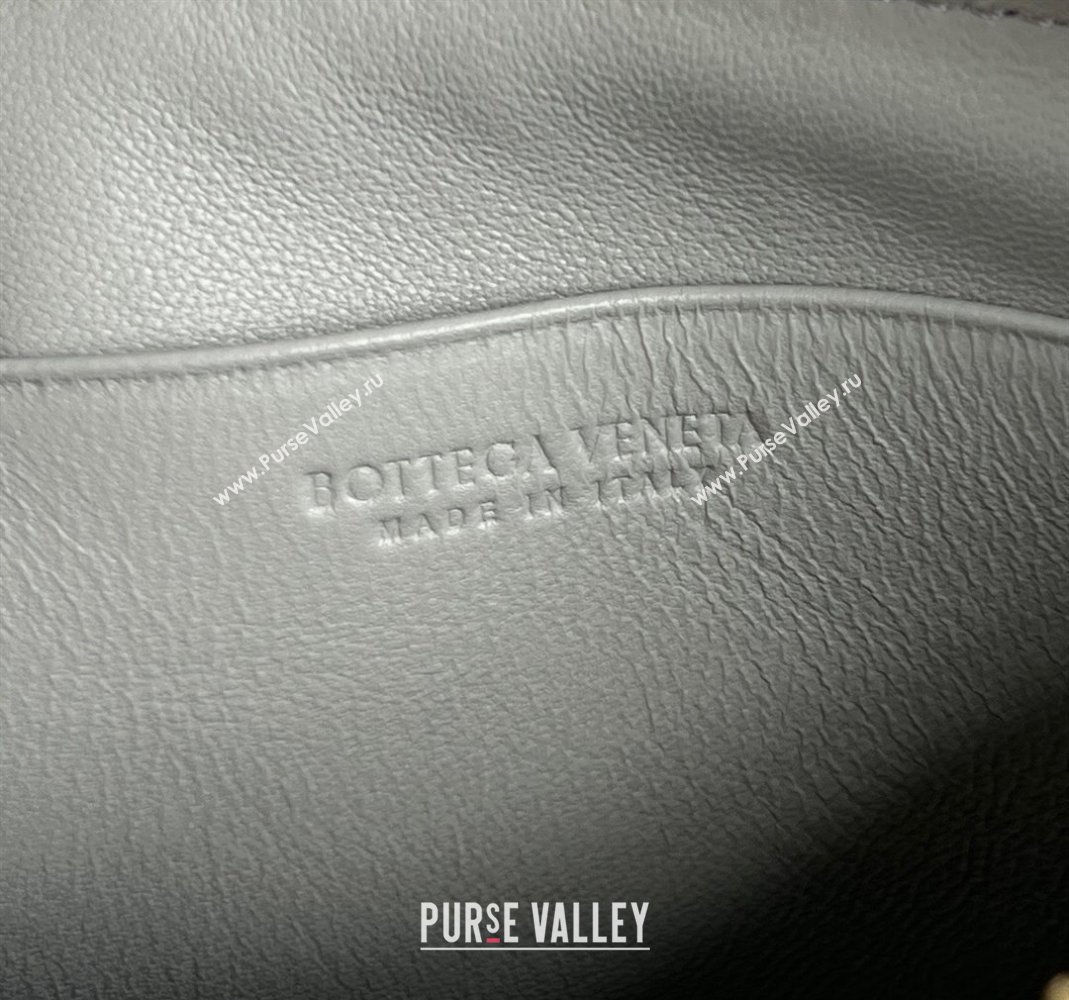 Bottega Veneta Intrecciato Leather Beauty Pouch Grey 2024 764044 (WT-240418096)