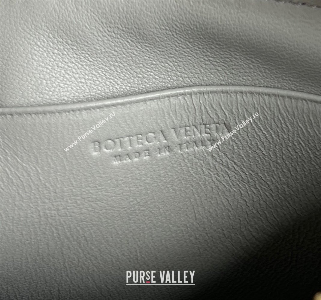 Bottega Veneta Intrecciato Leather Beauty Pouch Grey 2024 764044 (WT-240418096)