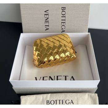 Bottega Veneta Intrecciato Leather Beauty Pouch Gold 2024 764044 (WT-240418098)